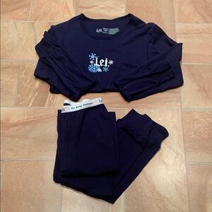 Lei Blue and White Pajama Set Matching Sleepwear